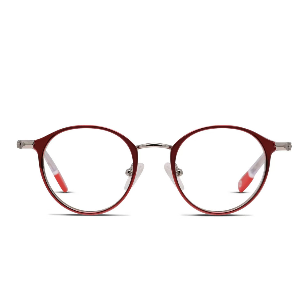 OLOS RECESS 51-000376 RED SILVER HANDMADE FRAME SUNGLASSES EYEGLASSES 40-18-125